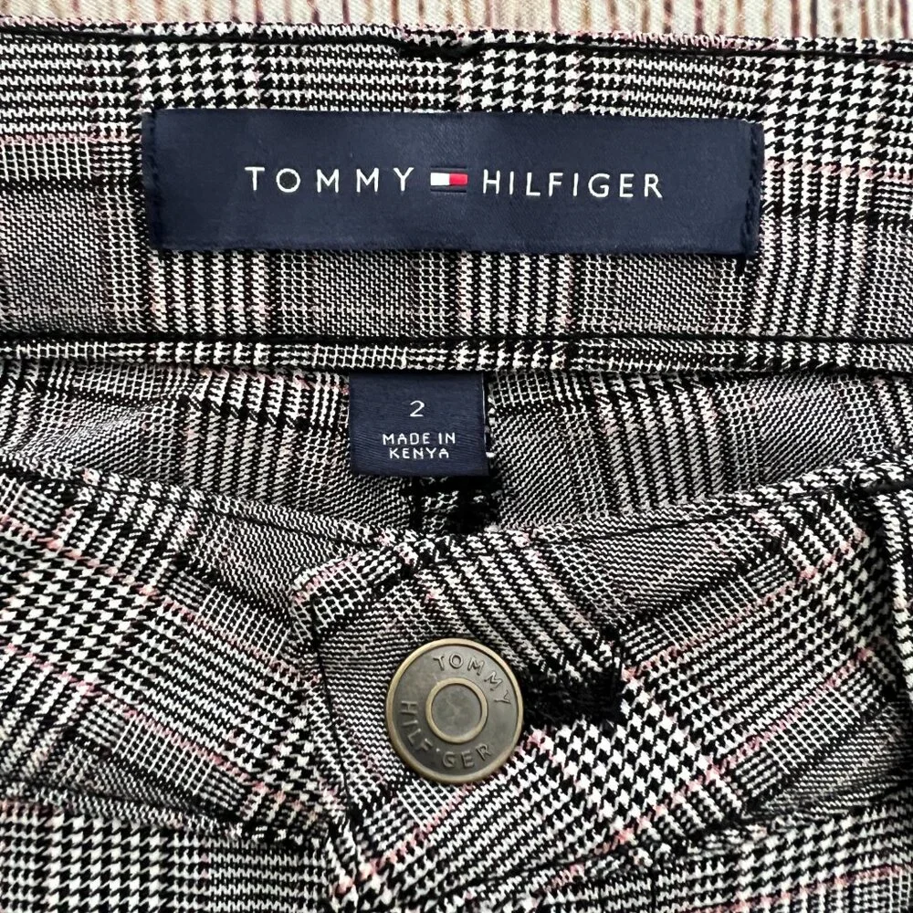 B1 -- NWT multi-color TOMMY HILFIGER stretch plaid flex pants women's size 2 $89 - Picture 8 of 8